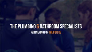 Plumbing and Bathroom Specialists text overlay.